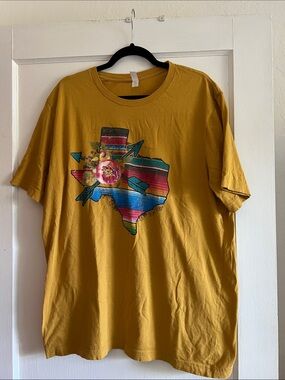 Bella Canvas Mustard Short-Sleeve Texas Graphic Tee